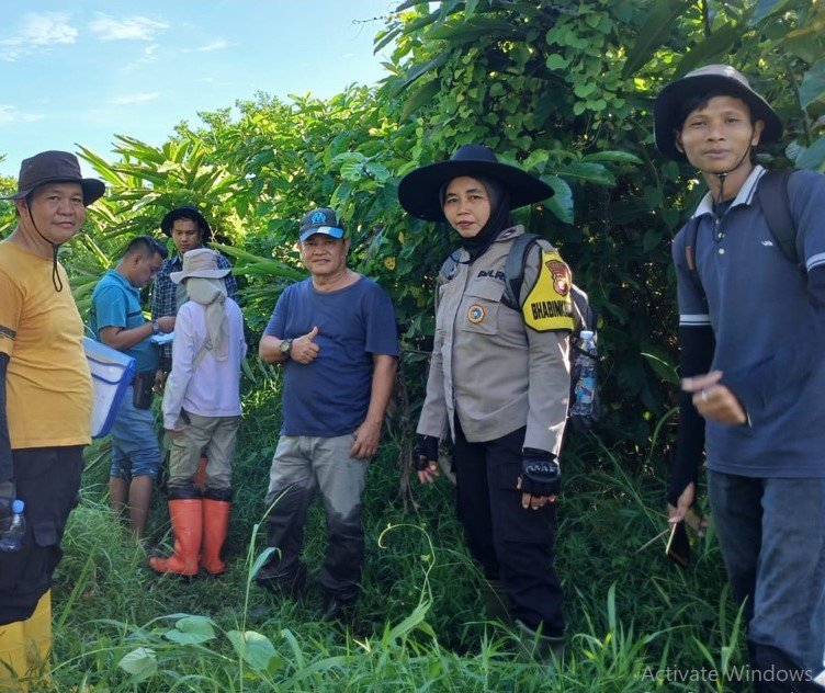 Bhabinkamtibmas Sawah Lebar Baru  damping, Monitoring Pengukuran Lahan Pembangunan Kolam Retensi